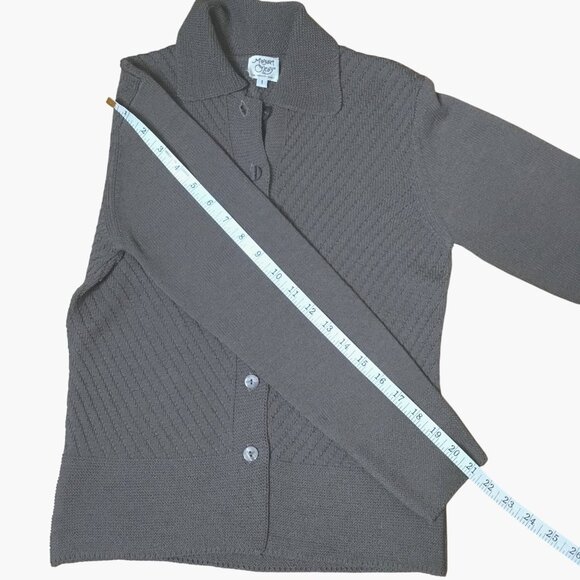 MARGARET O’LEARY Wool Knit Set Gray Cardigan Skirt Size 1 (US S) Minimalist - Picture 7 of 10